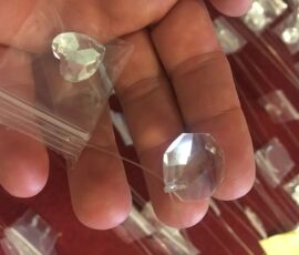 Crystal beads placed inside glassine baggies for the 5535-2017 installation